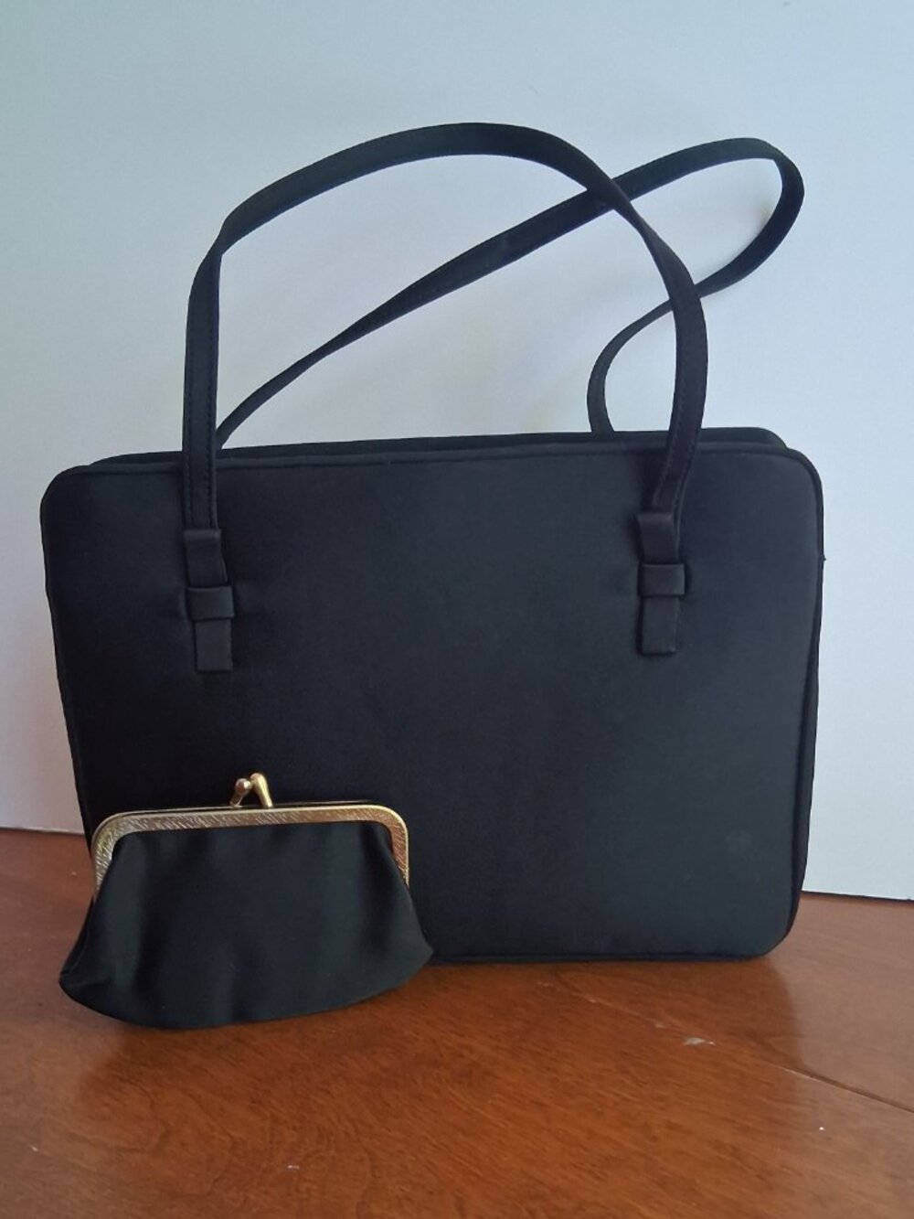 COBLENTZ Black Satin Evening Bag Set – Vintage 1950s
